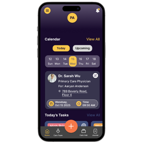 CoordiCare App Dashboard